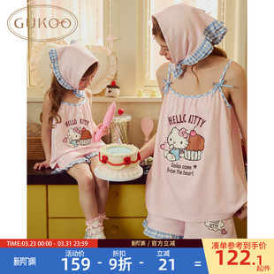 纯棉家居服套装 Gukoo 新款 HelloKitty联名亲子装 果壳睡衣女夏季
