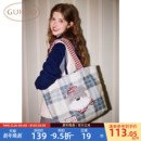 女包 格子通用款 Gukoo 果壳单肩包托特包miiiiichan联名手提包新款