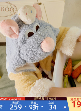 Gukoo/果壳睡袍冬季料理鼠王联名新款珊瑚绒保暖女士家居服睡袍D