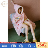 格子夹棉可爱女士家居服睡袍D 迪士尼联名新款 Gukoo 果壳睡袍冬季