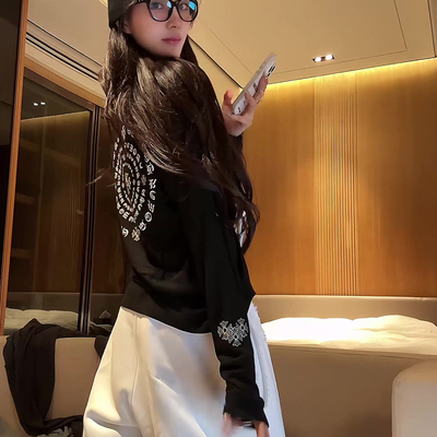 韩国东大门早秋款梵文字母印花宽松圆领长袖休闲百搭显瘦内搭T恤