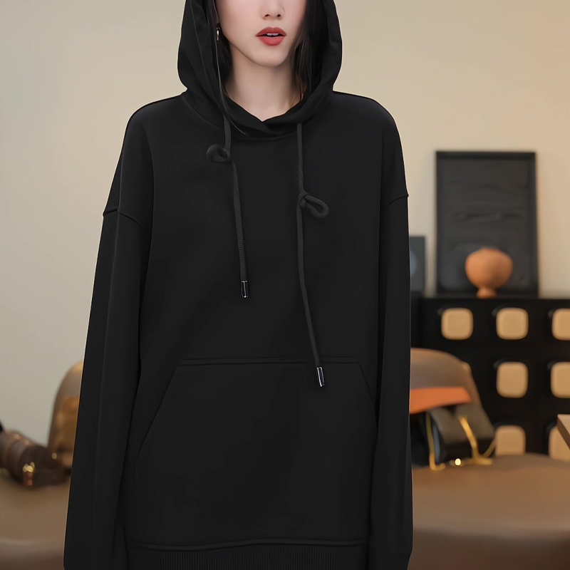 休闲连帽卫衣秋冬季2025新款时尚洋气中长款洋气上衣