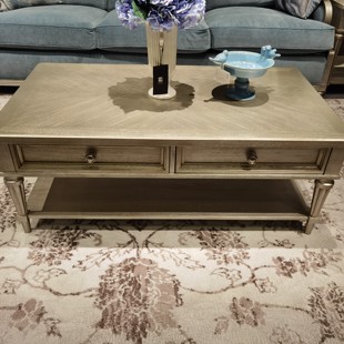 美式轻奢复古长方形茶几 美克art家具美家莫里印象储物咖啡桌定制