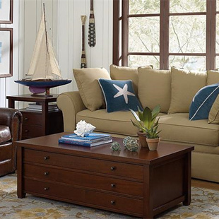 Harbor美式实木咖啡桌house美式乡村实木茶几简约客厅家具茶几