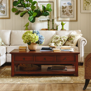 Harbor美式实木咖啡桌house美式乡村实木茶几简约客厅家具茶几