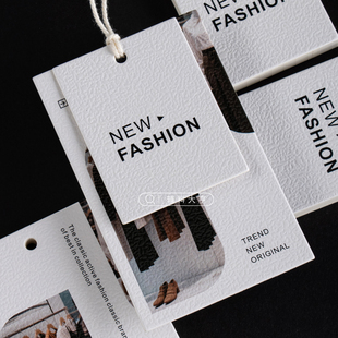 简约文艺森系服装吊牌定制LOGO卡片潮牌设计师推荐款标签吊卡定做