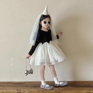 原创女童复古泡泡袖连衣裙加绒2026秋冬儿童蓬蓬公主裙法式生日裙