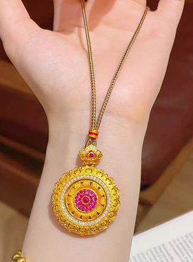 金店同款镶钻八宝罗盘项链毛衣链