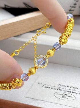 新中式紫水晶手串女复古国潮手链
