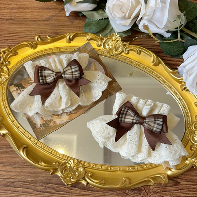 【88包邮】生成色花边巧克力蝴蝶结Lolita手袖甜心曲奇原创可爱女