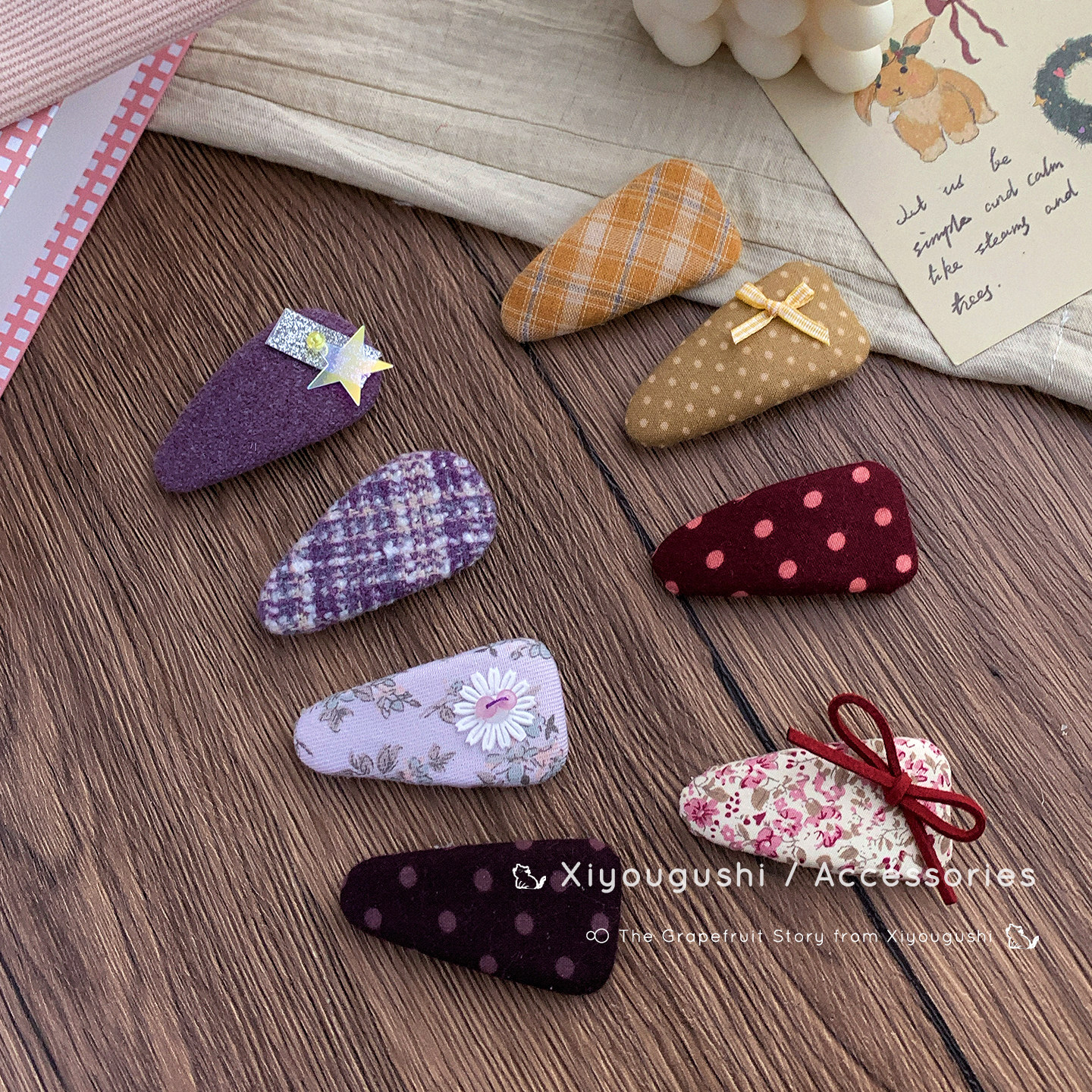 秋冬新款韩系可爱布艺女儿童掰掰发夹森系宝宝刘海侧边BB发卡发饰