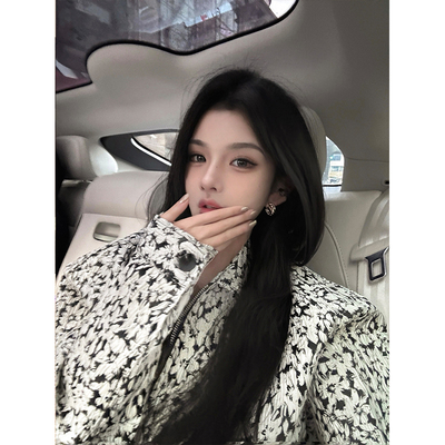 夏媛原创 实穿主义 白色提花外套2025春季新款原创设计感修身夹克