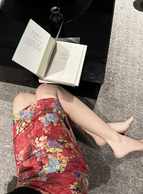 夏媛原创 中式明媚 花朵染印花显瘦修身辣妹包臀裙半身裙2026夏季