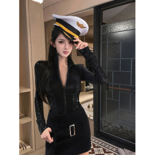 设计感黑色豹纹袖 夏媛原创 新品 2025冬季 拼接皮衣外套女 显瘦10斤