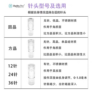 电动微针Hydra.pen H3针头耗材正品12/24/36针圆晶方晶无菌独立包