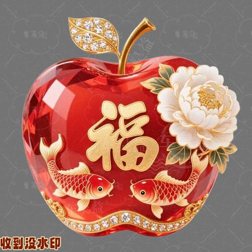 福字锦鲤苹果贴纸图案幸福快乐贴画喜庆墙贴饰贴冰箱门窗装饰贴画