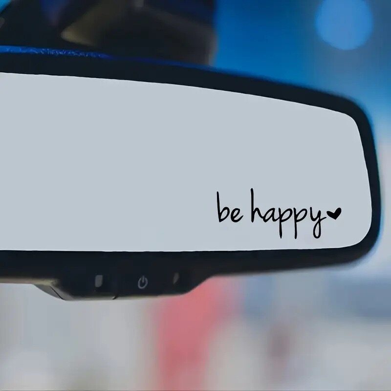 be happy快乐英文车贴汽车电动车摩托头盔贴纸防水车窗贴车贴