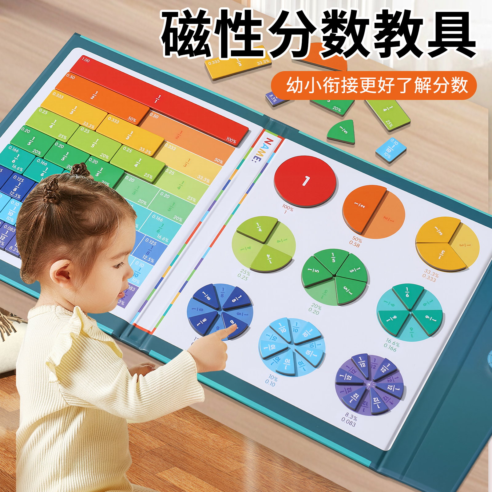磁性分数盘演示器小学三年级