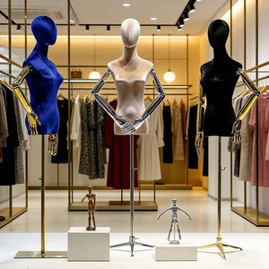 女装店彩色丝绒模特道具展示架子