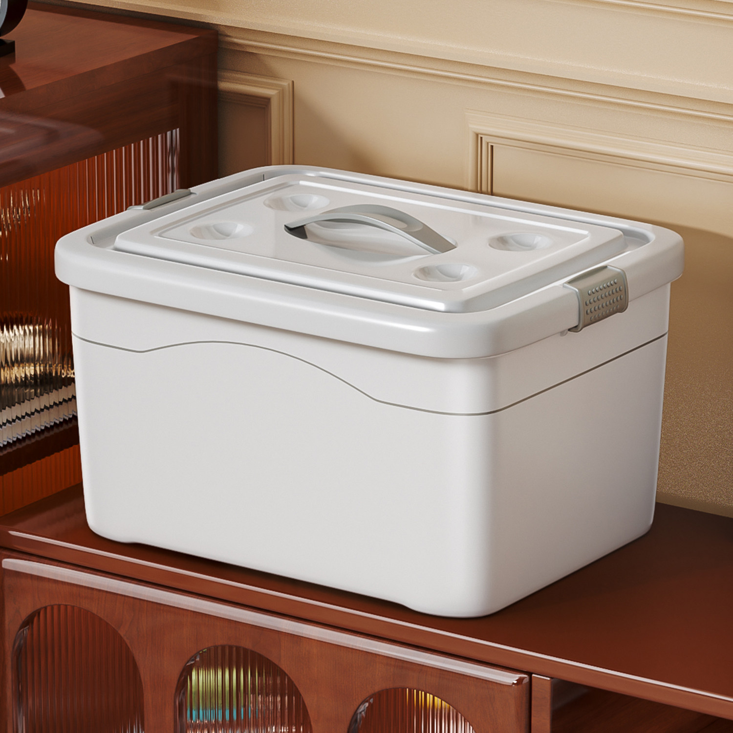 佳帮手小号收纳箱家用2025新款客厅杂物整理箱零食玩具塑料储物箱