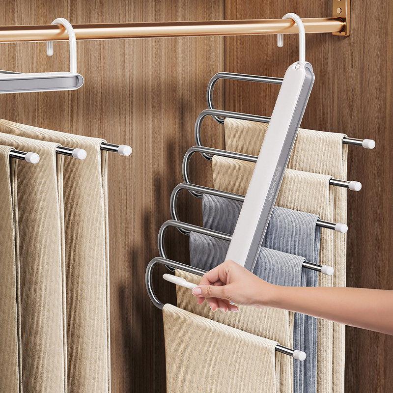 佳帮手新折叠裤架多功能多层挂裤子衣架家用魔术裤夹衣柜收纳神器,收纳整理,裤/裙架,淘宝优惠券,粉丝福利购,淘宝优惠卷