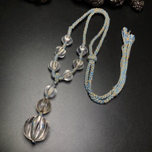 藏区回流老料水晶瓜珠项链吊坠挂件配饰 23毫米 尺寸：瓜珠吊坠26