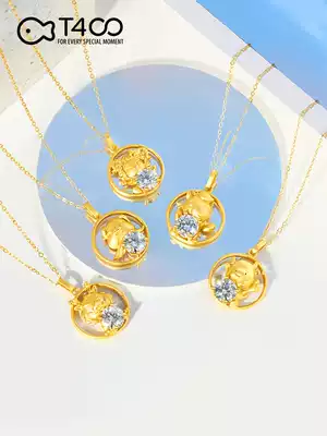 T400 necklace female 2021 new light luxury niche zodiac moissanite sterling silver clavicle chain birthday gift