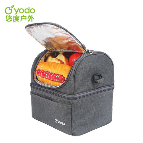 悠度双层便当盒手提食品保温包