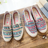 老北京布鞋 女亚麻防滑牛筋底单鞋 中老年妈妈鞋 春夏新款 休闲帆布鞋