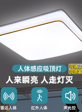 人体感应灯楼梯楼道led吸顶灯 入户人来即亮自动雷达声控感应灯