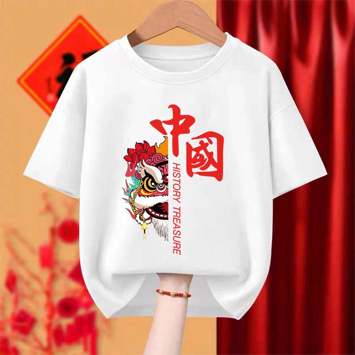 十一国庆节红色爱国亲子装学生表演服合唱服儿童短袖中国字样班服