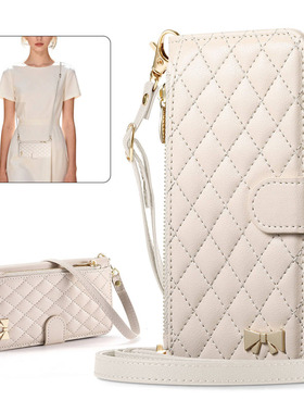 适用iphone17promax手机壳新款苹果16pro max小香风斜挎15/14plus全包防摔ip13/12pro翻盖式e高档air保护皮套