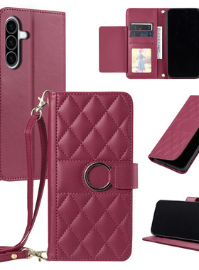 适用三星A56手机壳A17/16/26/A55/35/25/15斜挎A06/07/05S防摔A54/34/24/14翻盖A73/53/33/23/13/03保护皮套