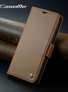 适用三星S24手机壳商务S26真皮皮套galaxy S25 S23fe高档翻盖S22ultra保护套S21/S20plus全包防摔S10简约edge