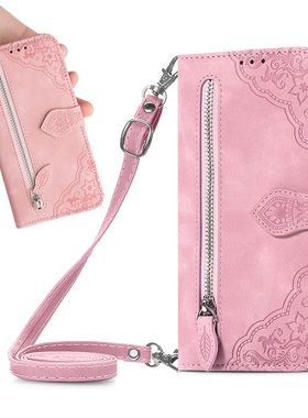 适用小米14手机壳全包防摔红米note13pro翻盖皮套13C斜挎pro+斜背turbo3保护套13T新款15简约R/C挂绳ultra