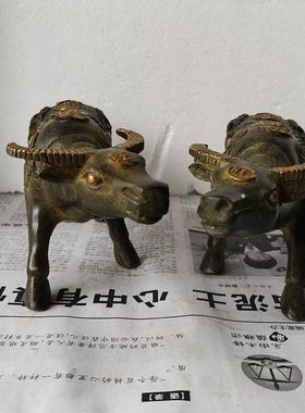 荣华富贵纯铜青铜财运牛水牛耕牛生肖牛复古怀旧家居装饰桌面摆件