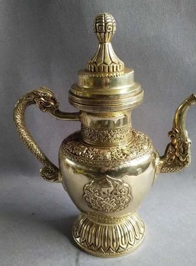 荣华富贵家居客厅摆件铜酒壶