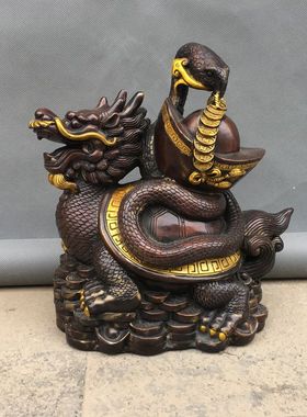 荣华富贵新款纯白虎朱雀玄武龟蛇铜四神兽风水用品客厅家居装饰