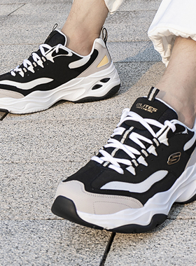 新款 skechers斯凯奇男鞋2023春熊猫鞋厚底运动鞋老爹鞋237226