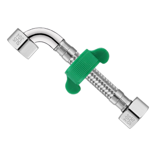 带弯头304不锈钢编织软管热水器马桶角阀4分冷热进水高压防爆水管