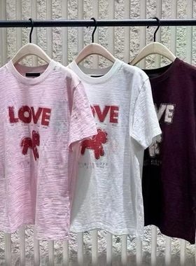 2026春新品马年系列烫钻印花短袖竹节棉质圆领T恤MBF1TEE008