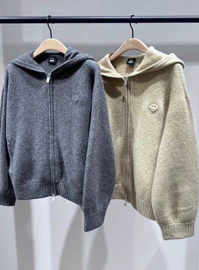 MO[秦岚同款SMILEr联名] 正品毛衣外套2025冬新品厚实MBE4CAR006