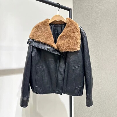 正品2025冬新品90绒羊毛领素皮羽绒服【轻暖漫游羽绒】MBE4EIN034