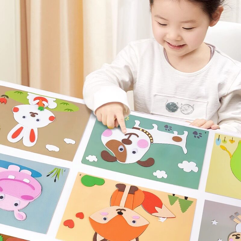 儿童手工diy3dEVA贴画幼儿园男女孩益智粘贴纸制作材料包玩具创意
