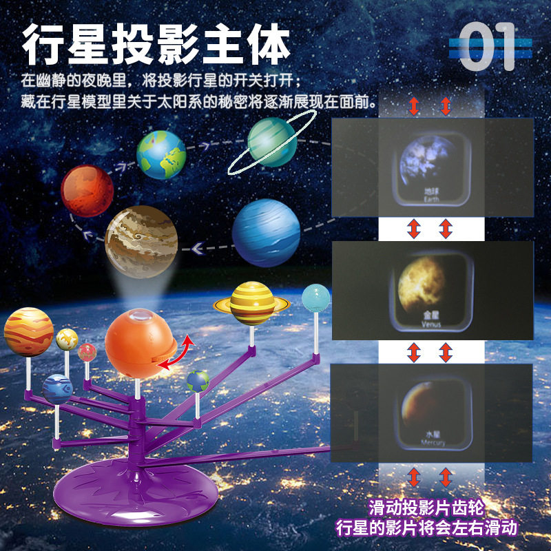 益智玩具八大行星学习仪天体STEM悬挂模型6-12岁儿童学生礼物太空