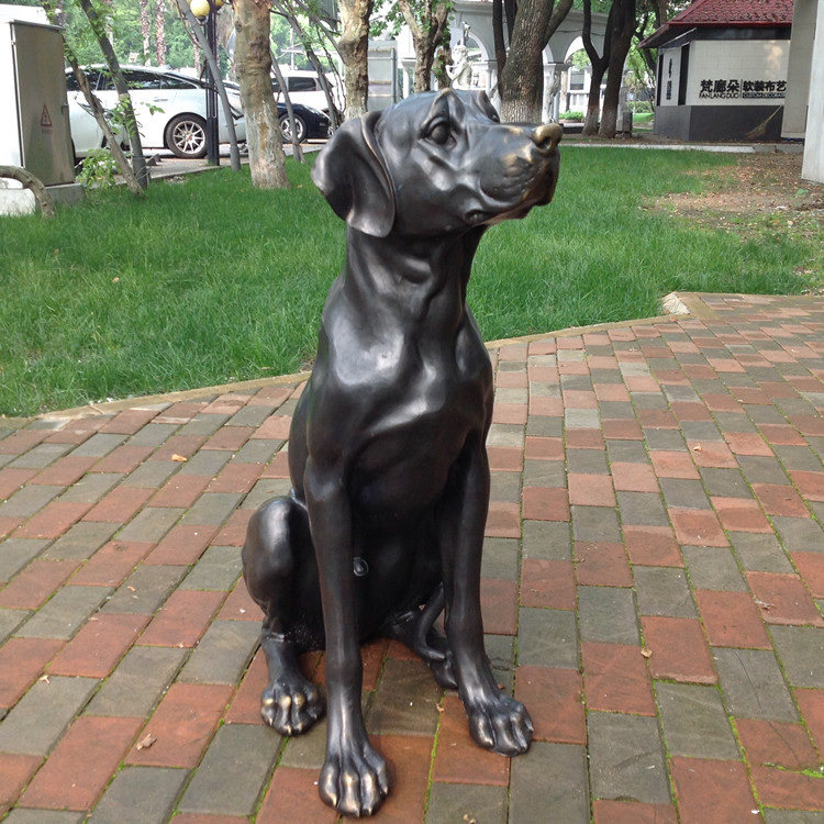 看门犬迎宾狗宠物犬坐地大狗守护犬铜雕塑酒店会所庭院摆件装饰品