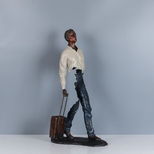 铜雕塑隐形人旅行者拉杆箱铜像摆件家居欧式装饰礼品玄关书房客厅