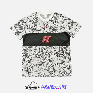 Nike/耐克 F.C.男子字母印花圆领足球上衣运动短袖T恤 DV9770-100