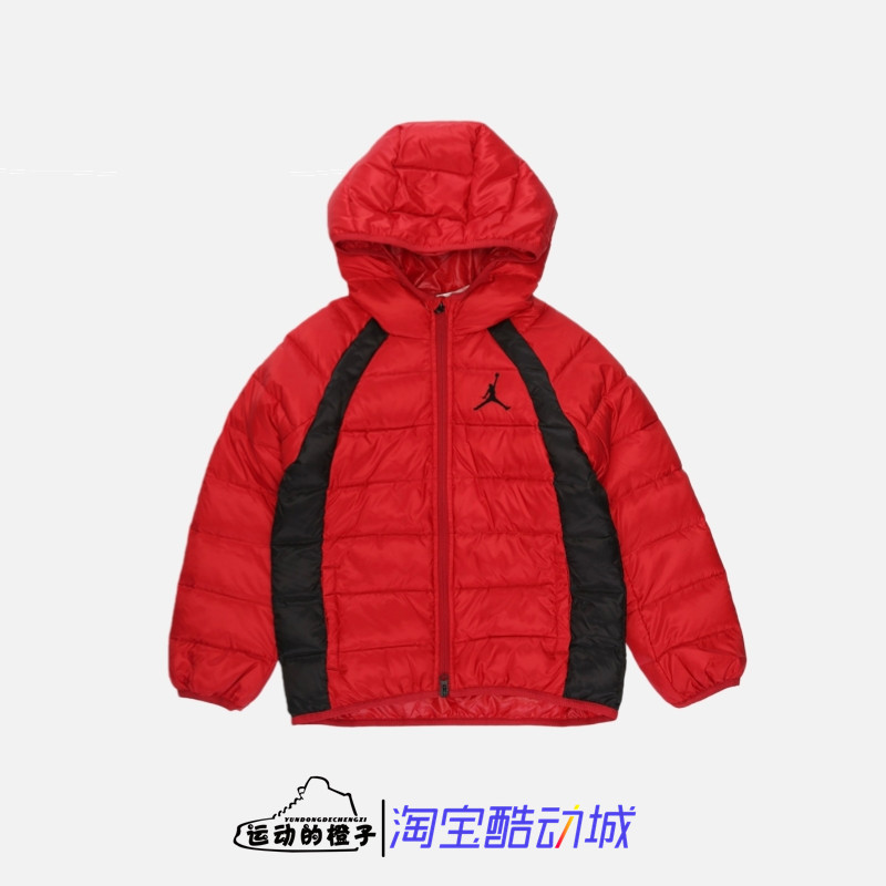 Nike 防风保暖刺绣连帽AJ大红男女小童幼儿运动羽绒服 854834-R78