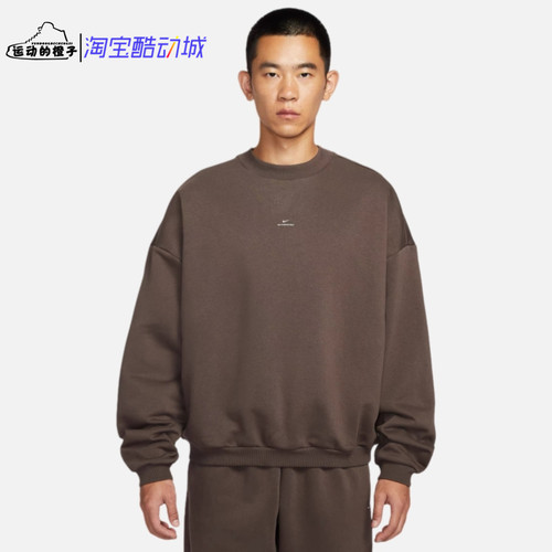 Nike THERMA加绒保暖男宽松小标潮流休闲运动圆领卫衣 IM5902-237